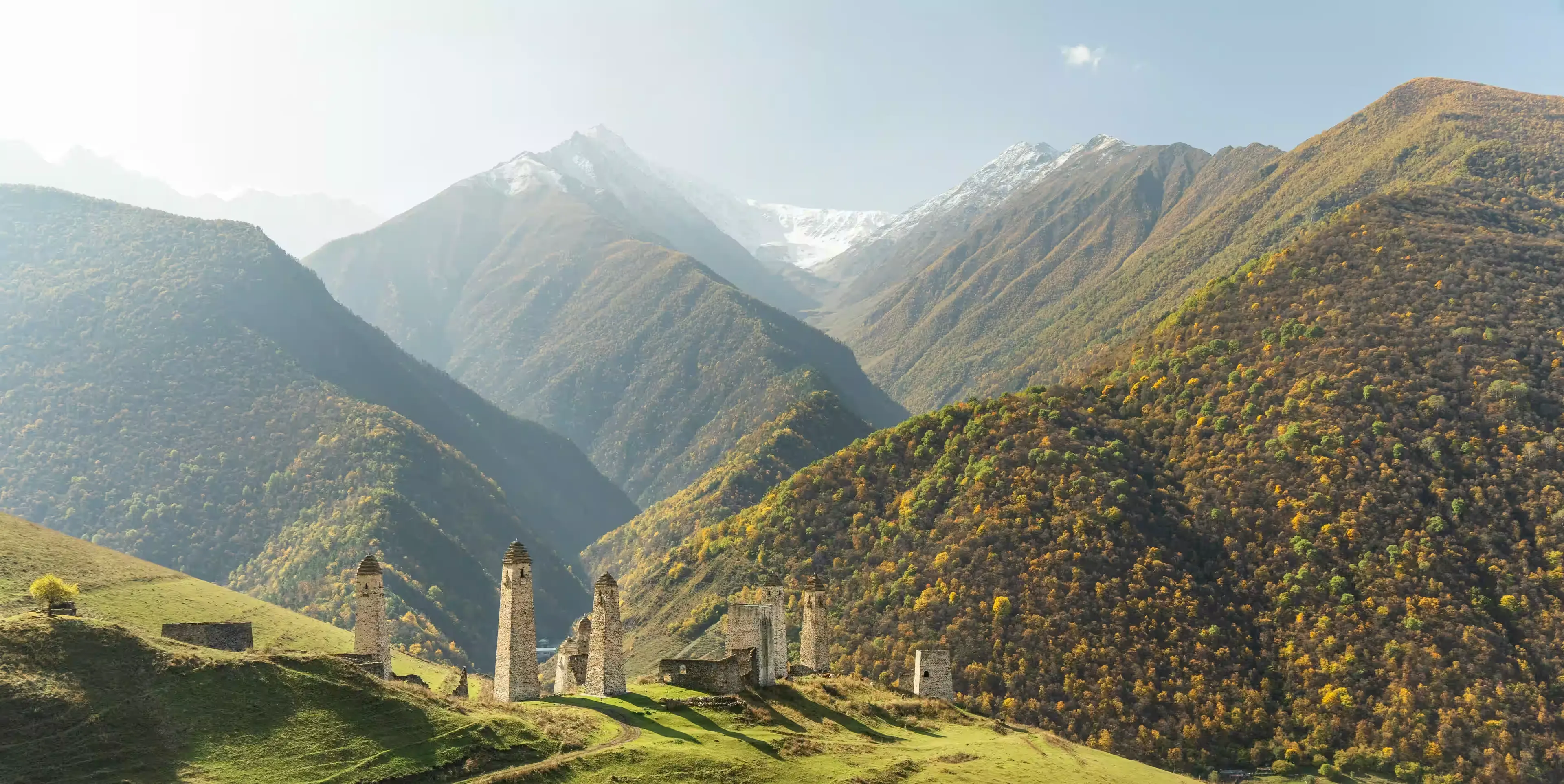 Misty peaks of the North Caucasus highlands